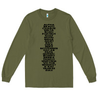 Army Green phonetic alphabet Long Sleeve Tee - artisFamous