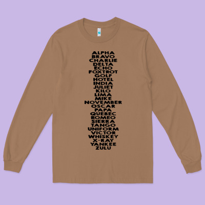 Phonetic Alphabet Long Sleeve Tee Designed By Artisfamous