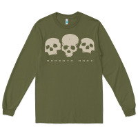 Army Green memento mori three skulls Long Sleeve Tee - artisFamous
