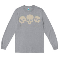 Heather Grey memento mori three skulls Long Sleeve Tee - artisFamous