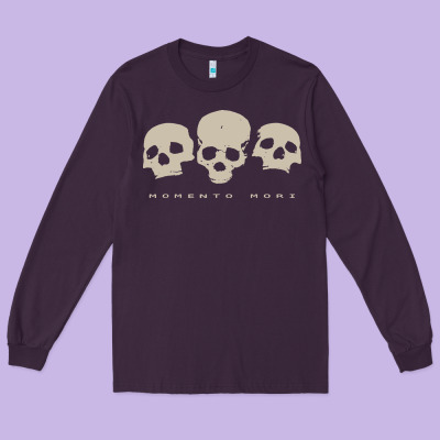 Memento Mori Three Skulls Long Sleeve Tee Designed By Artisfamous