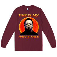 Burgundy this is my happy face Long Sleeve Tee - artisFamous