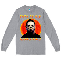 Heather Grey this is my happy face Long Sleeve Tee - artisFamous