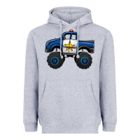 Heather Grey police car monster truck Heavyweight Hoodie - Jasminsmagicworld