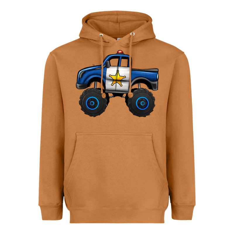 Police Car Monster Truck Heavyweight Hoodie by Jasminsmagicworld | Teevron