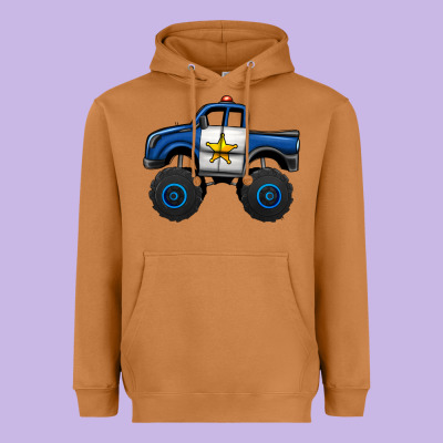 Police Car Monster Truck Heavyweight Hoodie Designed By Jasminsmagicworld