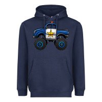 Navy police car monster truck Heavyweight Hoodie - Jasminsmagicworld