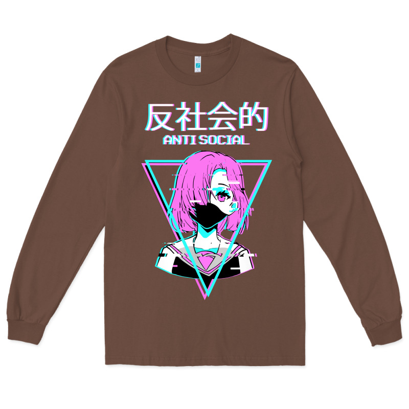 Antisocial Wave Anime Long Sleeve Tee by artisFamous | Teevron