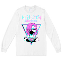 White antisocial wave anime Long Sleeve Tee - artisFamous