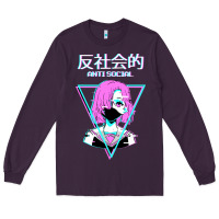 Plum antisocial wave anime Long Sleeve Tee - artisFamous