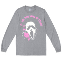 Heather Grey scream ghost Long Sleeve Tee - artisFamous