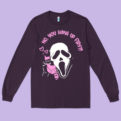 Scream Ghost Long Sleeve Tee Designed By Artisfamous