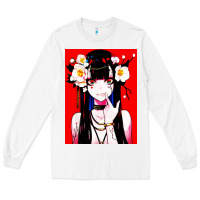 White anime girl japanese Long Sleeve Tee - artisFamous