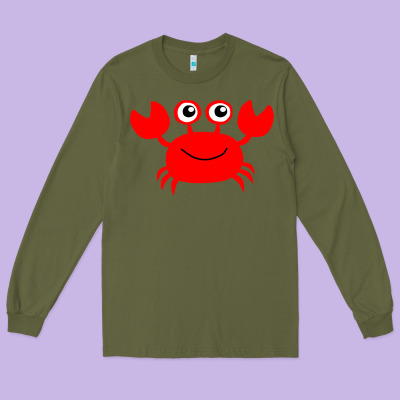 Red Crab Long Sleeve Tee Designed By Artisfamous