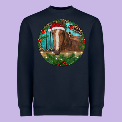 Brown Horse Christmas Heavyweight Sweatshirt Designed By Ranaportraitstore