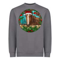 Storm Brown Horse Christmas Heavyweight Sweatshirt - RanaPortraitStore