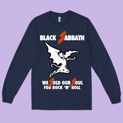 Black Rock And Roll Long Sleeve Tee Designed By Artisfamous