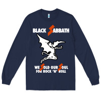 Navy black rock and roll Long Sleeve Tee - artisFamous