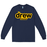 Navy drew smile house Long Sleeve Tee - artisFamous