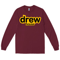 Burgundy drew smile house Long Sleeve Tee - artisFamous