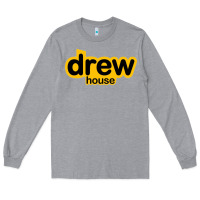 Heather Grey drew smile house Long Sleeve Tee - artisFamous