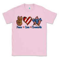 Bubblegum Pink Peace Love Fireworks Classic Tee - Jasminsmagicworld