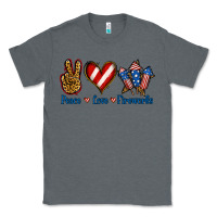 Charcoal Heather Peace Love Fireworks Classic Tee - Jasminsmagicworld