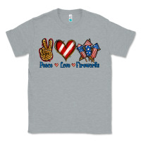 Heather Grey Peace Love Fireworks Classic Tee - Jasminsmagicworld