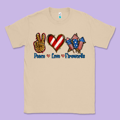 Peace Love Fireworks Classic Tee Designed By Jasminsmagicworld