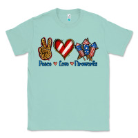 Seafoam Peace Love Fireworks Classic Tee - Jasminsmagicworld