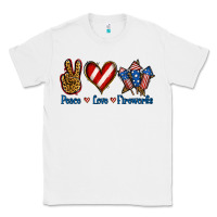 White Peace Love Fireworks Classic Tee - Jasminsmagicworld