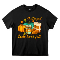 Black just a girl who loves fall Heavy Core Tee - Jasminsmagicworld