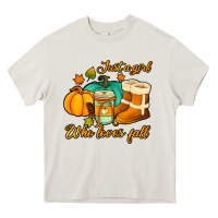 Cream just a girl who loves fall Heavy Core Tee - Jasminsmagicworld