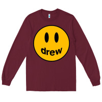 Burgundy Drew Smile House Long Sleeve Tee - artisFamous