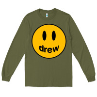 Army Green Drew Smile House Long Sleeve Tee - artisFamous