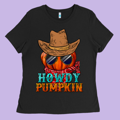 Howdy Pumpkin Ladies Tee Designed By Bundleandbundleshop