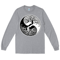 Heather Grey tree of life yin yang Long Sleeve Tee - artisFamous