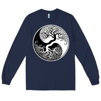 Navy tree of life yin yang Long Sleeve Tee - artisFamous