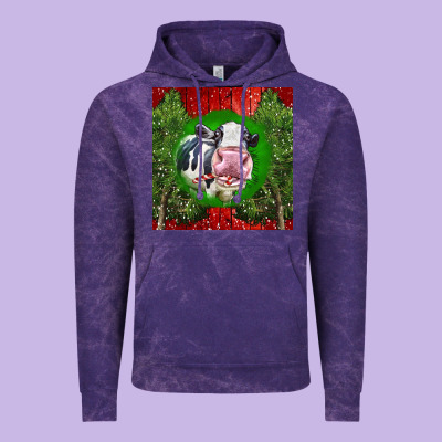 Christmas Holstein Vintage Hoodie Designed By Lillyallendesigns