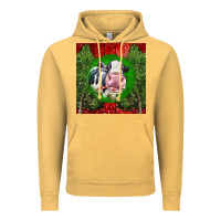 Vintage Mustard christmas holstein Vintage Hoodie - LillyAllenDesigns