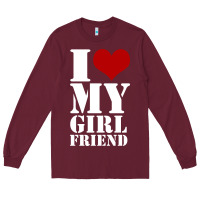 Burgundy i heart my girlfriend shirt Long Sleeve Tee - artisFamous
