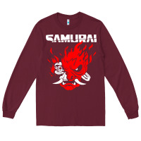 Burgundy cyberpunk 2077 Long Sleeve Tee - artisFamous