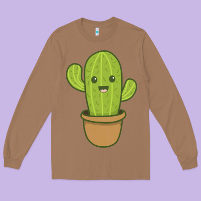 Happy Cactus Hug Me Please Long Sleeve Tee Designed By Artisfamous