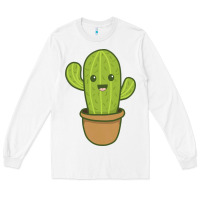 White happy cactus hug me please Long Sleeve Tee - artisFamous