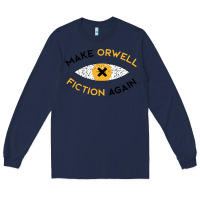 Navy make orwell fiction again Long Sleeve Tee - artisFamous