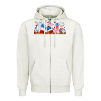 Oatmeal Heather fourth of july popsicle Zipper Hoodie - RanaPortraitStore