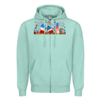 Seafoam fourth of july popsicle Zipper Hoodie - RanaPortraitStore