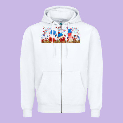Fourth Of July Popsicle Zipper Hoodie Designed By Ranaportraitstore
