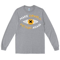Heather Grey make orwell fiction again Long Sleeve Tee - artisFamous