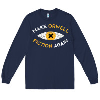 Navy make orwell fiction again Long Sleeve Tee - artisFamous
